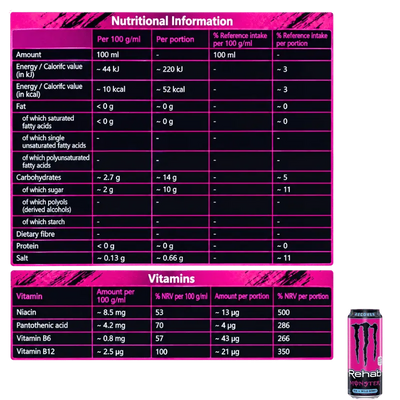 Monster Energy Drink Rehab Tea+Wild Berry- 500ml-Global Food Hub