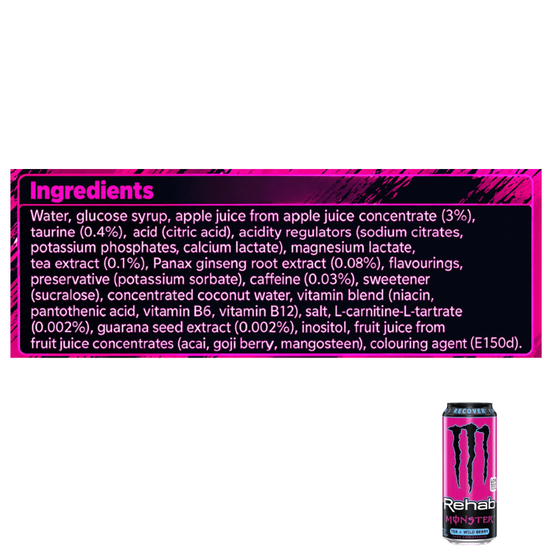 Monster Energy Drink Rehab Tea+Wild Berry- 500ml-Global Food Hub