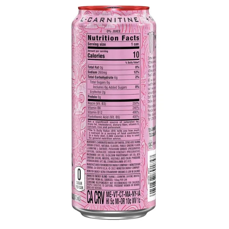 Monster Energy Drink Ultra Rosa Zero Sugar - 500ml-Global Food Hub