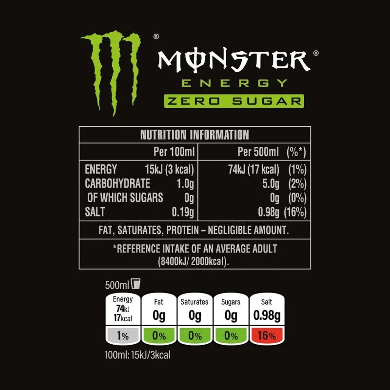 Monster Energy Drink -Zero Sugar - 500ml-Global Food Hub