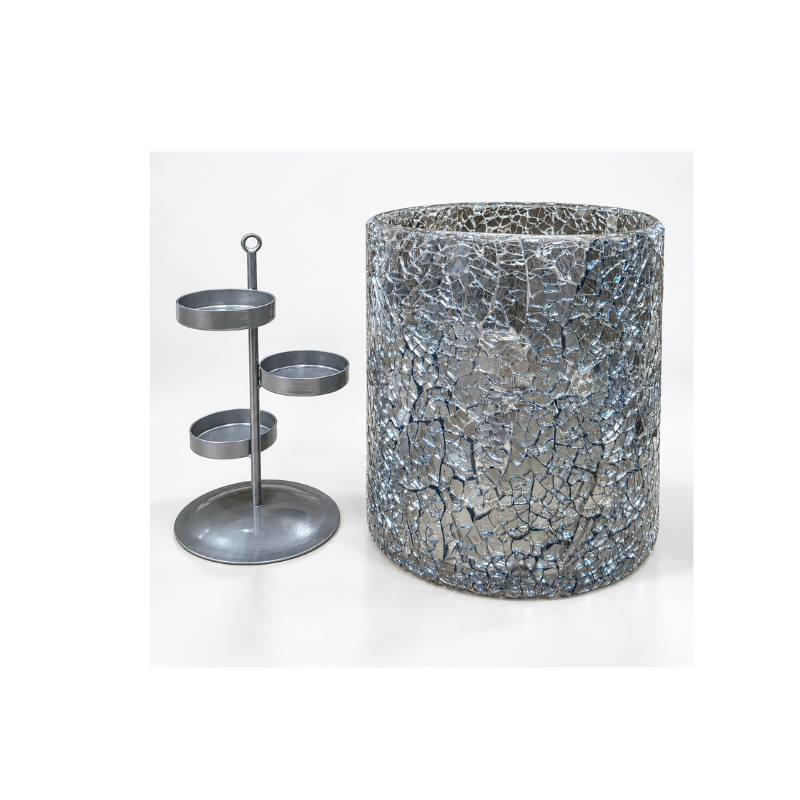 Mosaic Tealight Holder – Reflective Glass Candle Decor-Global Food Hub