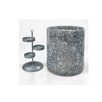 Mosaic Tealight Holder – Reflective Glass Candle Decor-Global Food Hub