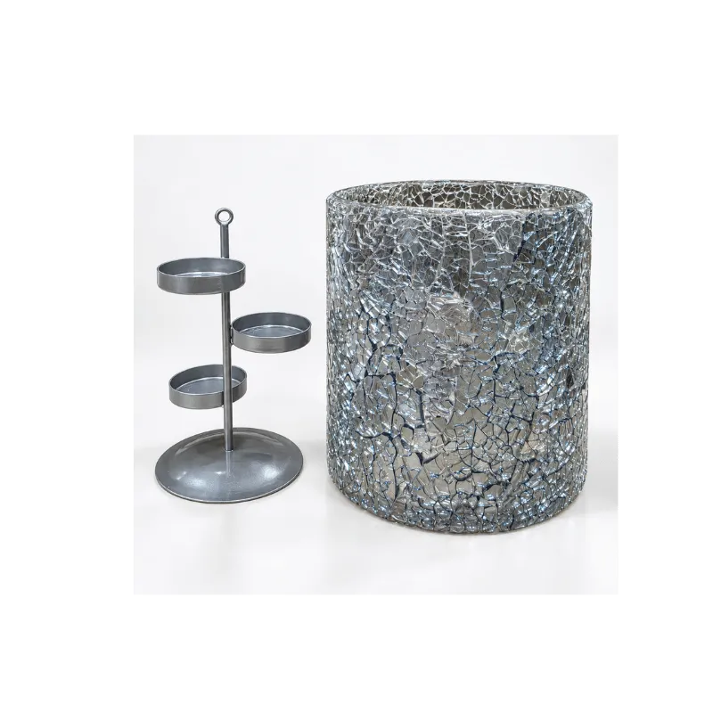 Mosaic Tealight Holder – Reflective Glass Candle Decor-Global Food Hub