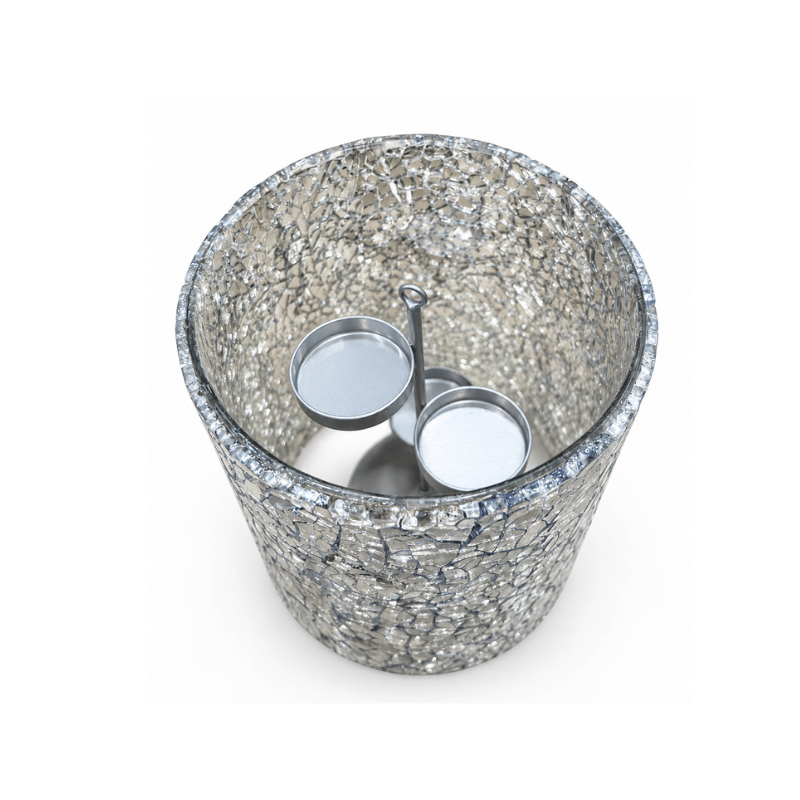 Mosaic Tealight Holder – Reflective Glass Candle Decor-Global Food Hub