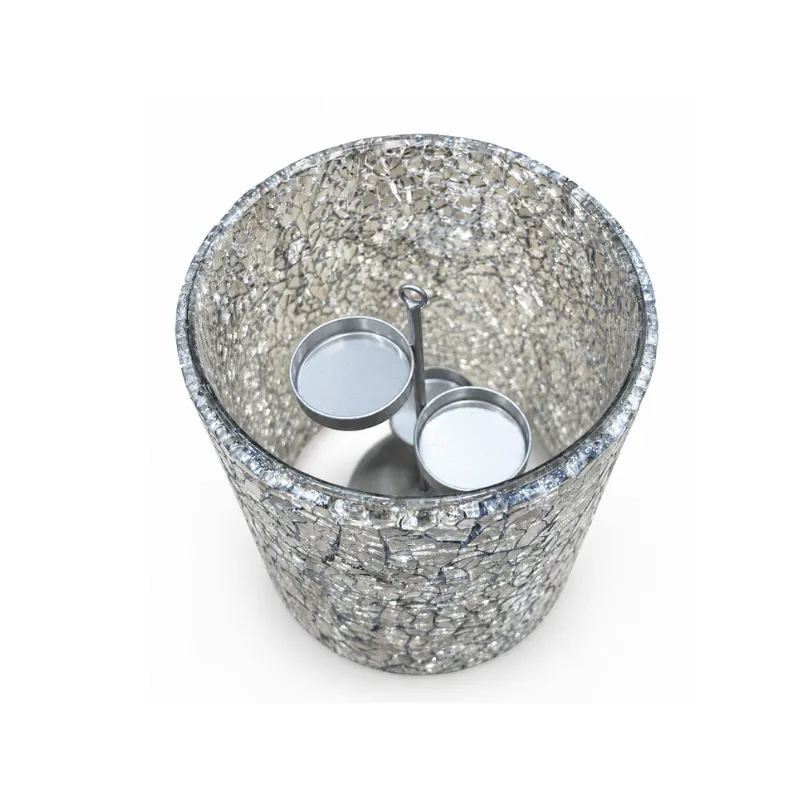 Mosaic Tealight Holder – Reflective Glass Candle Decor-Global Food Hub