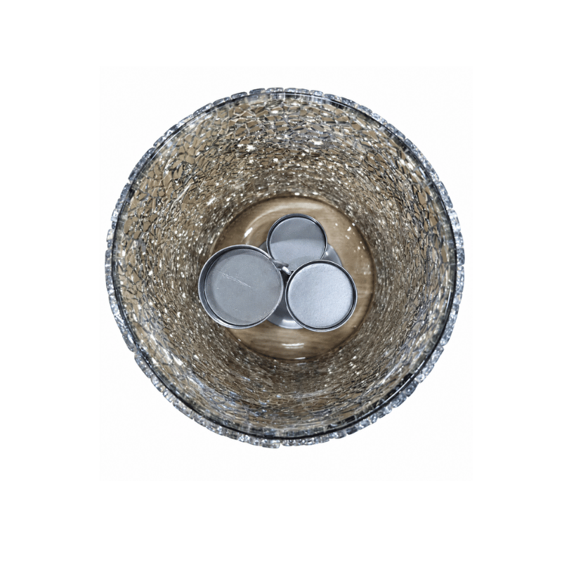 Mosaic Tealight Holder – Reflective Glass Candle Decor-Global Food Hub