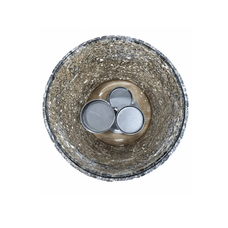 Mosaic Tealight Holder – Reflective Glass Candle Decor-Global Food Hub