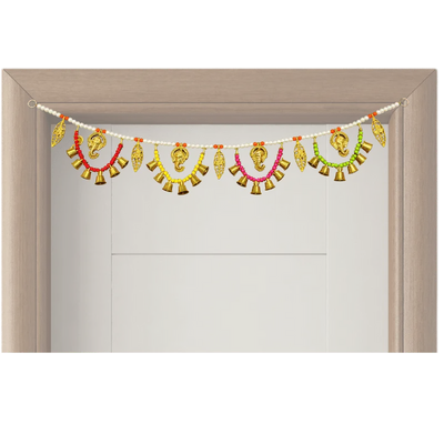 Multi Colour Pearl Toran With Ganesh and Bells -ES6-Global Food Hub