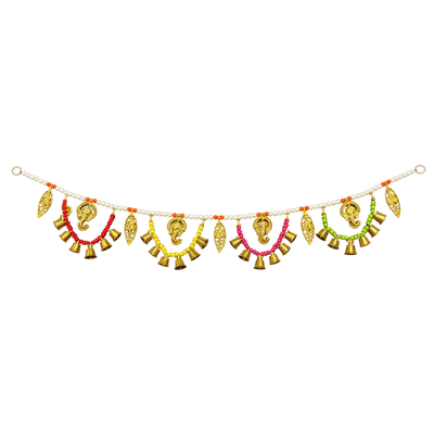 Multi Colour Pearl Toran With Ganesh and Bells -ES6-Global Food Hub