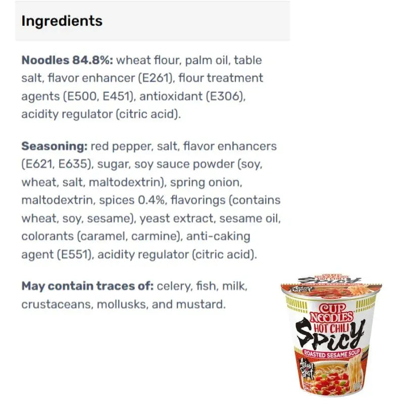 NISSIN Cup Noodle Hot Chili Spicy - 66g-Global Food Hub