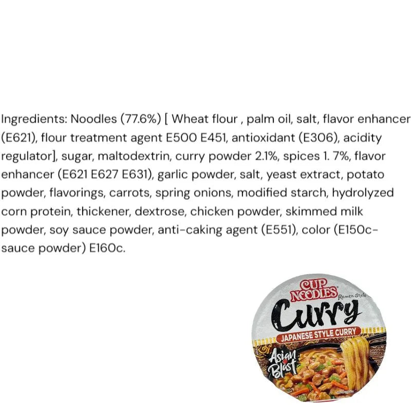 NISSIN Cup Noodle Spiced Curry - 67g-Global Food Hub