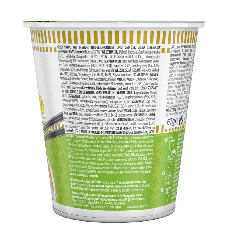 NISSIN Cup Noodle Veggie Miso - 67g-Global Food Hub