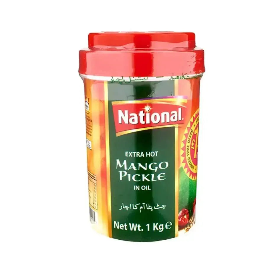 National - Mango Pickle in Oil Extra Hot - 1Kg-Global Food Hub