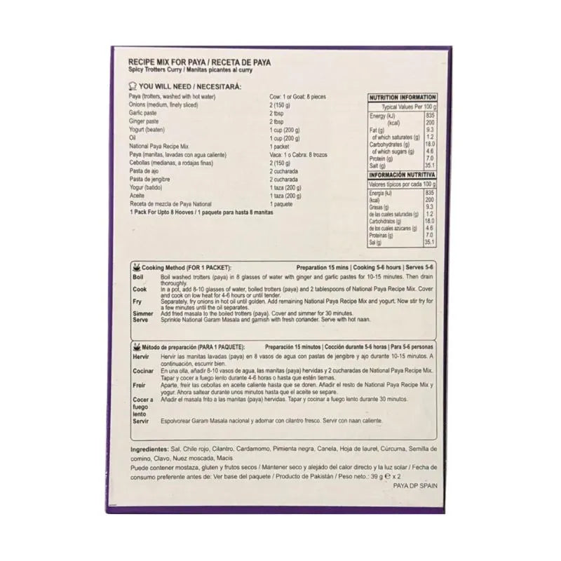 National Paya Masala - 78g-Global Food Hub