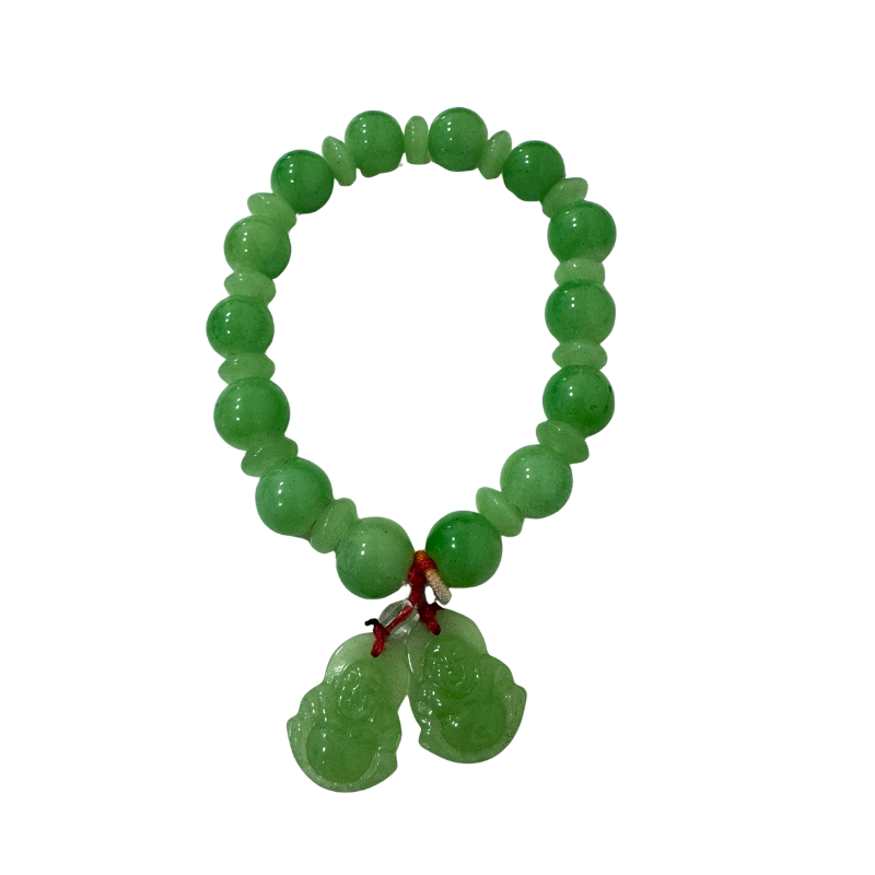 Natural Green Aventurine Pixiu Feng Shui Bracelet - 17cm-Global Food Hub