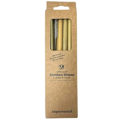 Natural Re-Usable Bamboo Straws - Pack of 6 Straws & 1 Brush-Global Food Hub