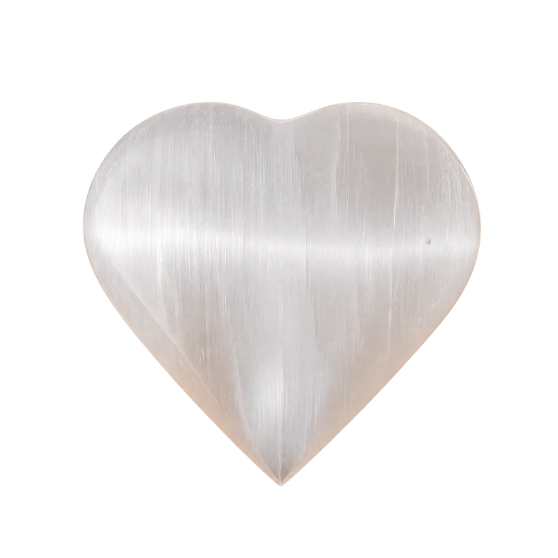 Natural Selenite Heart Crystal Stone-Global Food Hub