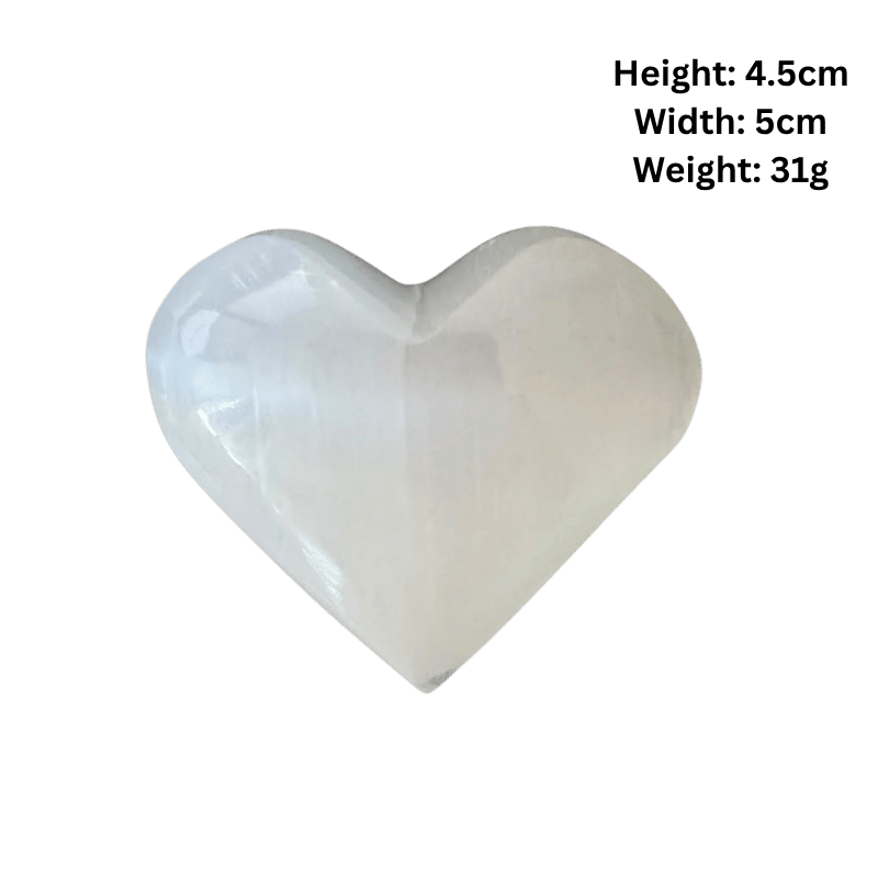 Natural Selenite Heart Crystal Stone - Small-Global Food Hub