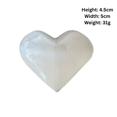 Natural Selenite Heart Crystal Stone - Small-Global Food Hub