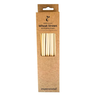 Natural Wheat Straws - Pack of 60-Global Food Hub