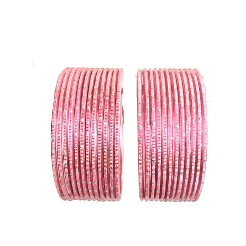 Nav - B Metal Bangles Size 2.10 - Set of 24-Light Pink-Global Food Hub