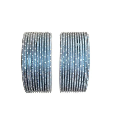 Nav Metal Bangles Size 2.10 - Set of 24 - Dark Gray-Global Food Hub