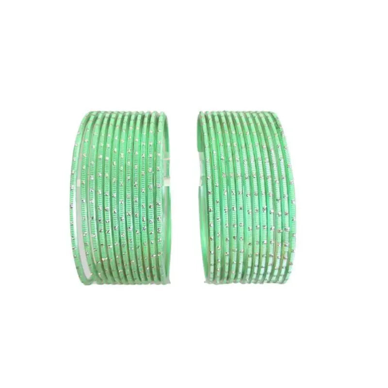 Nav Metal Bangles Size 2.10 - Set of 24 - Dark Olive Green-Global Food Hub
