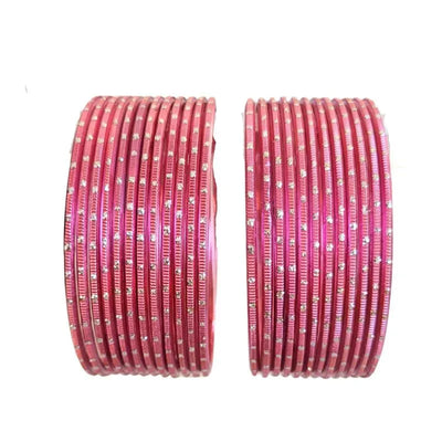 Nav Metal Bangles Size 2.10 - Set of 24 - Dark Pink-Global Food Hub
