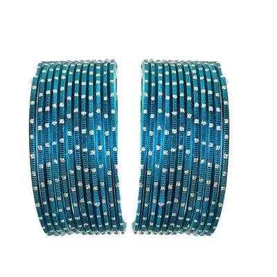 Nav Metal Bangles Size 2.10 - Set of 24 - Dark Teal-Global Food Hub