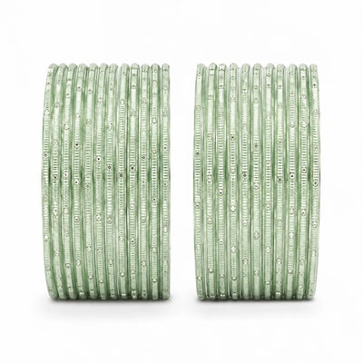 Nav Metal Bangles Size 2.10 - Set of 24 - Grayish green-Global Food Hub