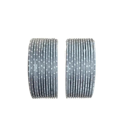 Nav Metal Bangles Size 2.10 - Set of 24 - Light Gray-Global Food Hub