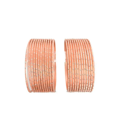 Nav Metal Bangles Size 2.10 - Set of 24 - Light Peach-Global Food Hub