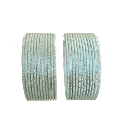 Nav Metal Bangles Size 2.10 - Set of 24 - Olive Green-Global Food Hub