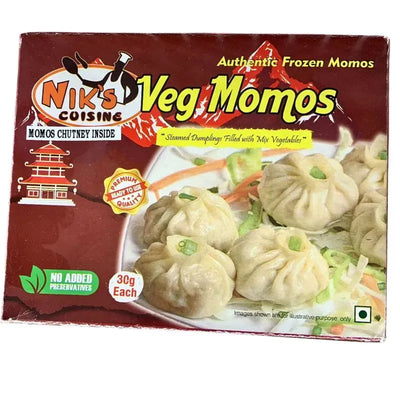 Nik's Cuisine- Frozen Vegetable Momo's - 500g-Global Food Hub