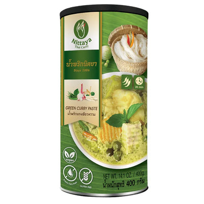 Nittaya Curry Paste Green Vegan-400gm-Global Food Hub