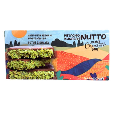 Nutto Dubai Chocolate Bar Pistachio Kunafah - 200g-Global Food Hub