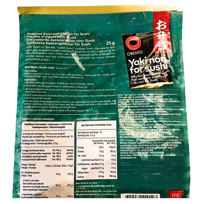 Obento Yaki Nori for Sushi (10 Sheets) - 25g-Global Food Hub