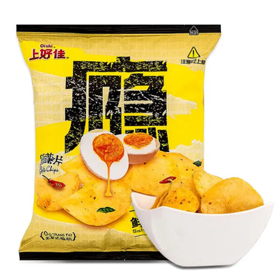 Oishi Potato Chips Salted Egg Yolk Flavour-60 grams-Global Food Hub