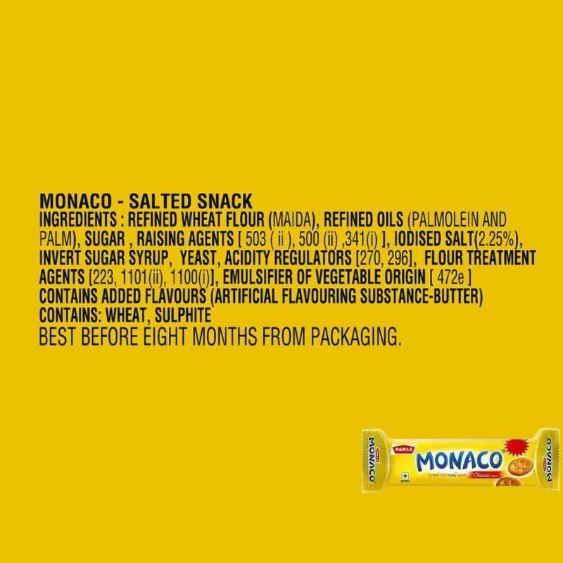 Parle Monaco Salty Snack Biscuits - 63.3g-Global Food Hub