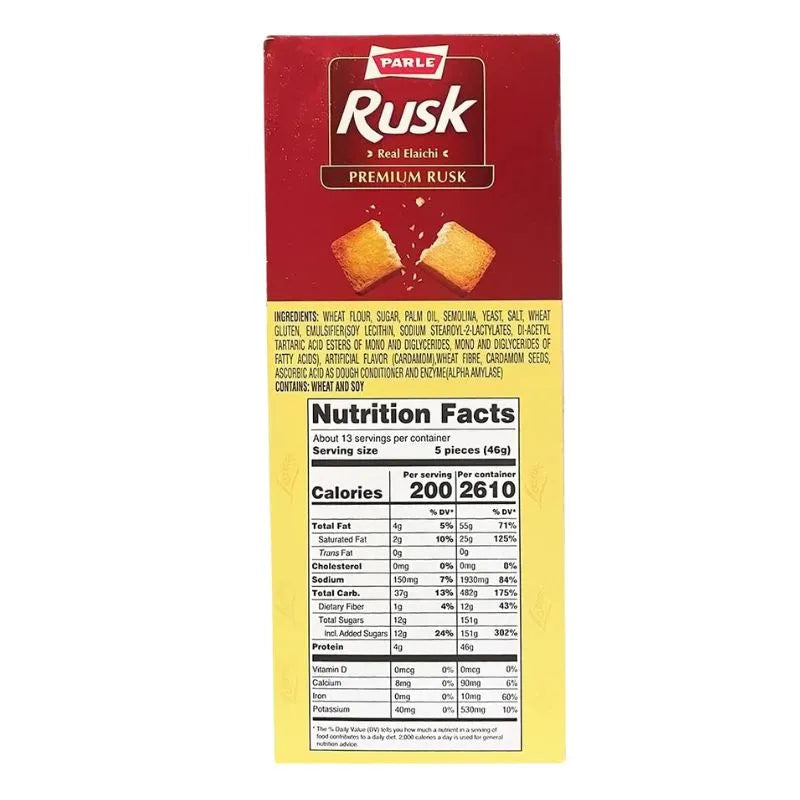 Parle Premium Rusk with Cardamom - 600g-Global Food Hub