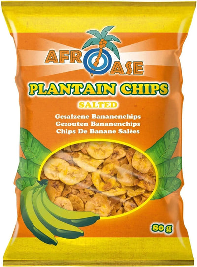 Plantain Chips Salted AFROASE - 80g-Global Food Hub