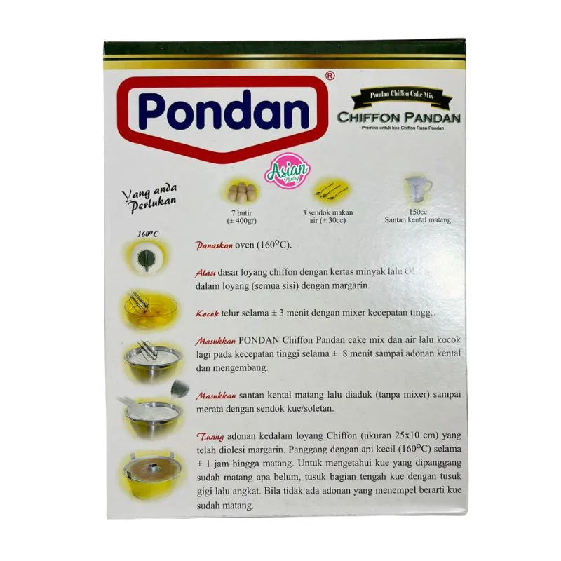Pondan Chiffon Pandan Cakemix - 400g-Global Food Hub