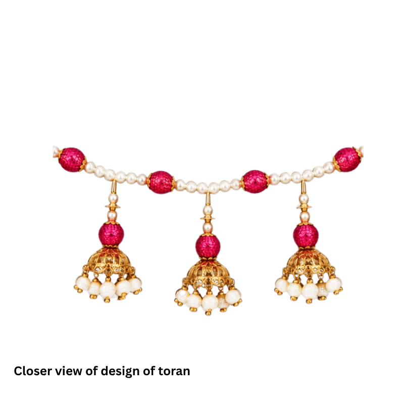 Premium Fancy Toran - Pink Beads S10-Global Food Hub