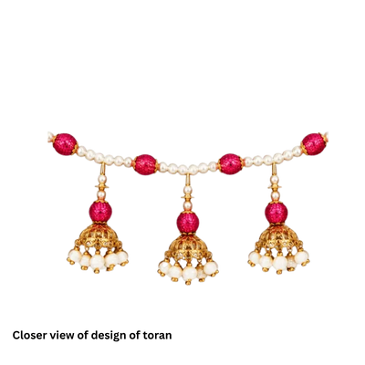 Premium Fancy Toran - Pink Beads S10-Global Food Hub