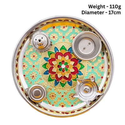 Premium Pooja Thali Diameter 17cm A-Global Food Hub