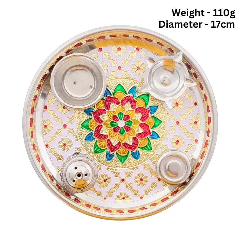 Premium Pooja Thali Diameter 17cm B-Global Food Hub