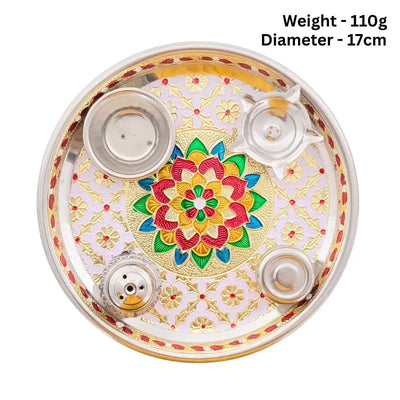 Premium Pooja Thali Diameter 17cm B-Global Food Hub
