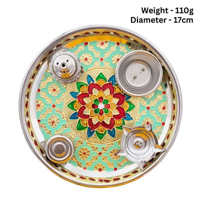 Premium Pooja Thali Diameter 17cm-Global Food Hub