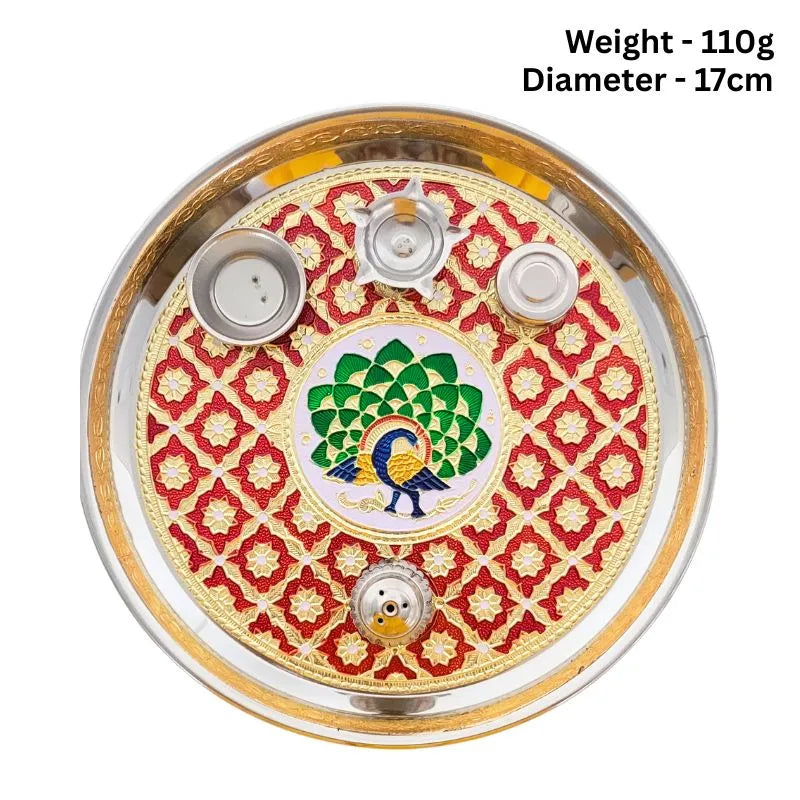 Premium Pooja Thali Diameter 26cm B-Global Food Hub