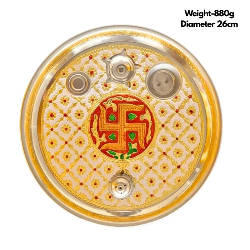 Premium Pooja Thali Diameter 26cm E-Global Food Hub